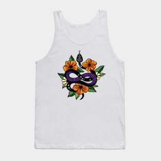 Floral mystic snake, orange Tank Top